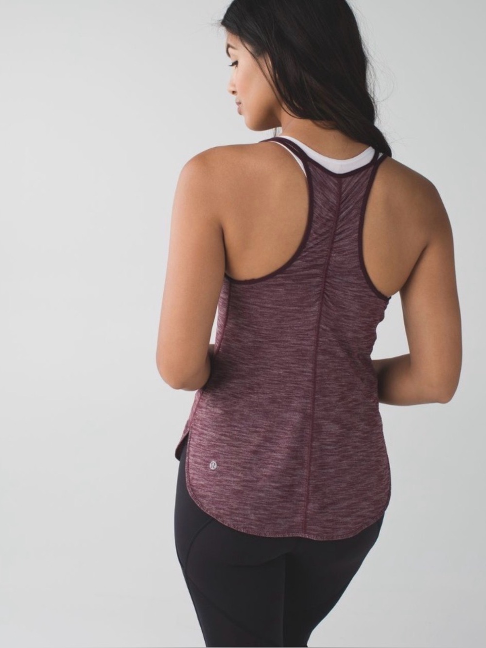 Lululemon What The Sport Singlet II Heathered Bordeaux Drama Size 6